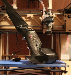 The FFFiddle is a 3D printed electric violin. Image courtesy of Openfab PDX.